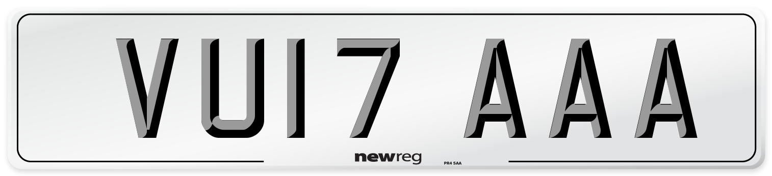 VU17 AAA Number Plate from New Reg